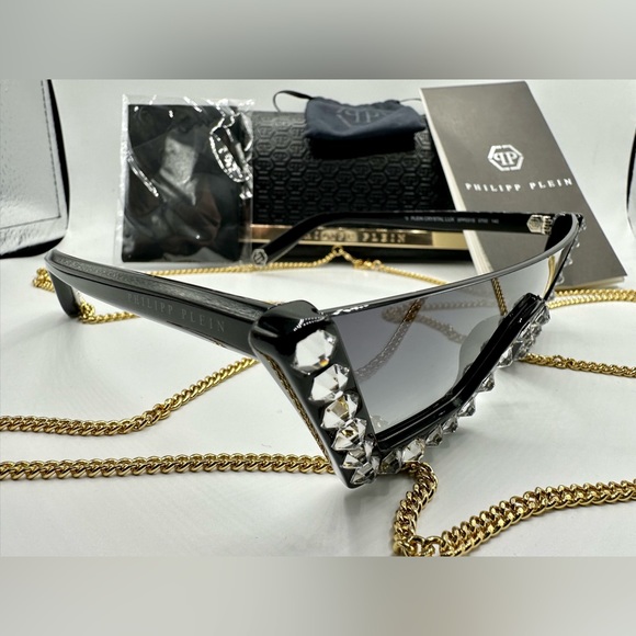 🏆PHILIPP PLEIN Sunglasses Plein Crystal Lux SPP031S Col.0700‼️ - Picture 16 of 16